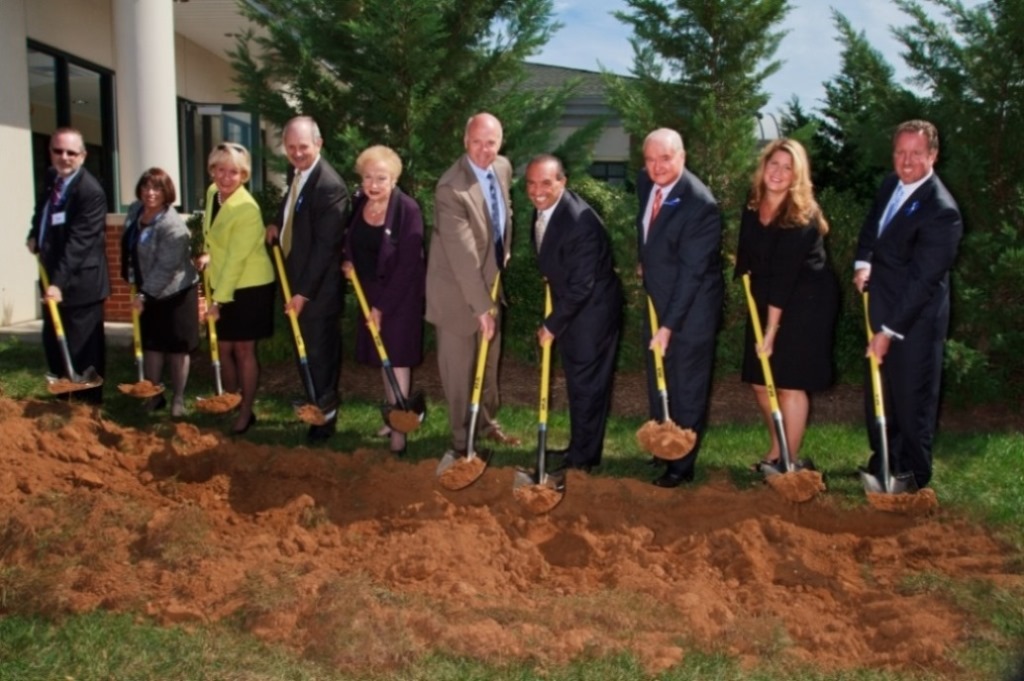 Monmouth County broke ground on the 2nd phase of construction of the Child Advocacy Center on Tuesday, Sept. 23 in Freehold, NJ. Pictured left to right: Assistant Prosecutor Peter Boser, Sue Rekedal, Multi-Disciplinary Teams coordinator at the CAC, Assemblywoman Mary Pat Angelini, Dr. Martin Krupnick, Freeholder Director Lillian G. Burry, Freeholder Deputy Director Gary J. Rich, Freeholder Thomas A. Arnone, Freeholder John P. Curley, Freeholder Serena DiMaso and First Assistant Prosecutor Marc C. LeMieux.